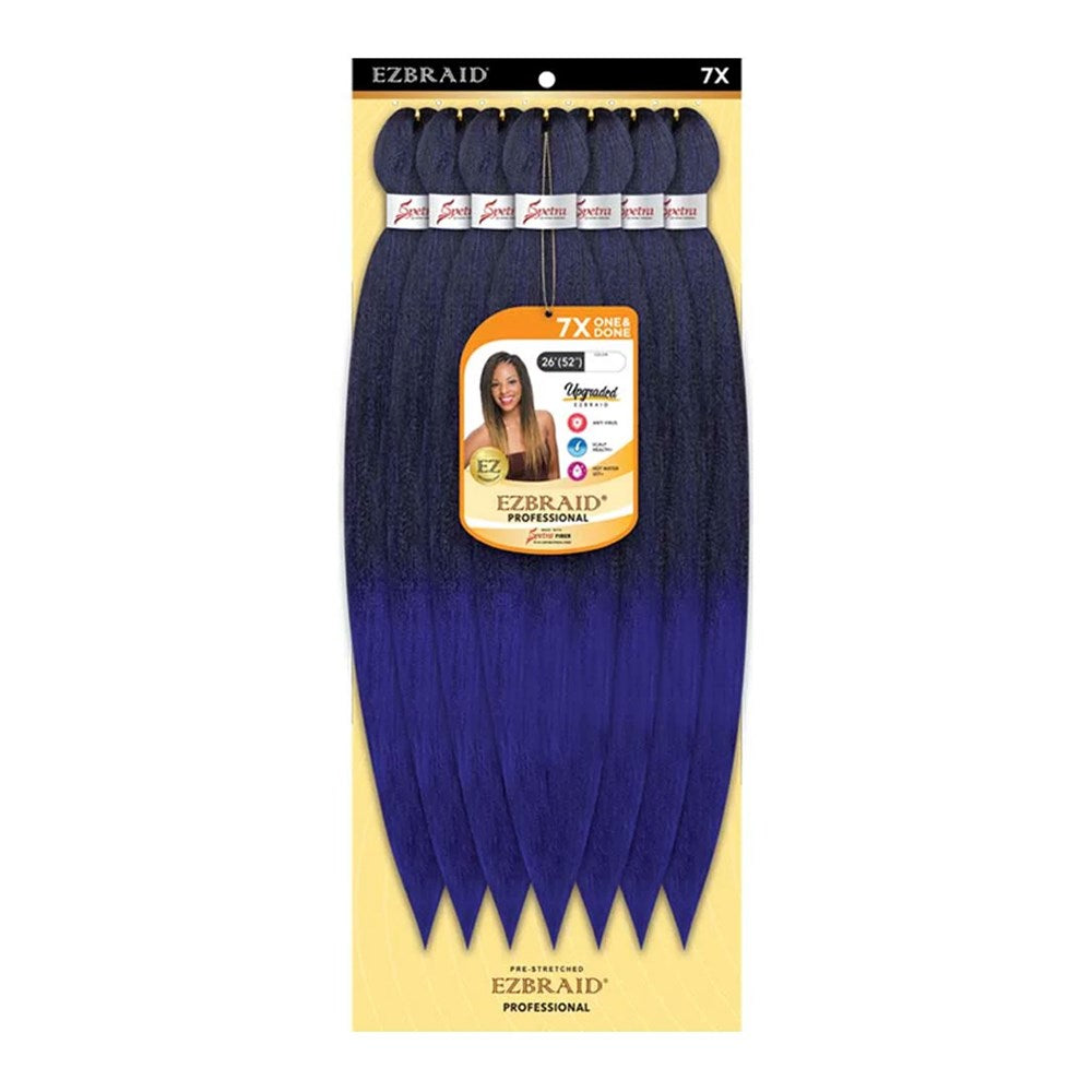 EZBRAID Professional 7X One & Done Pre-Stretched Braid (26inch) - T1B/Blue