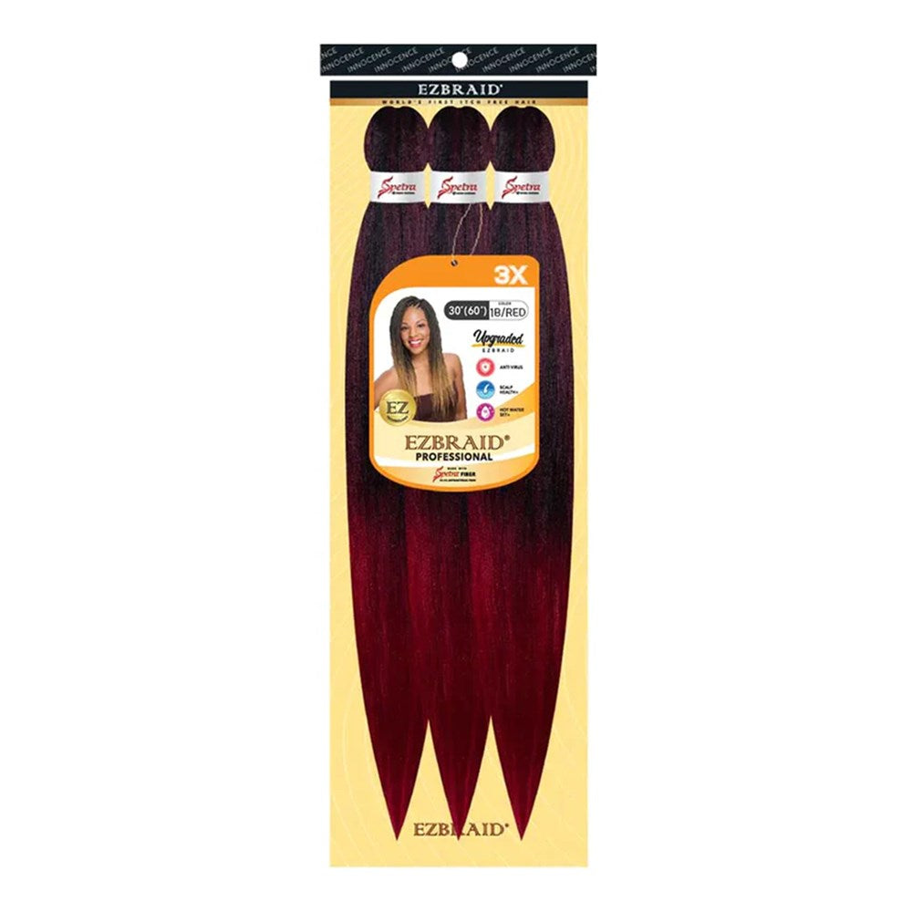 EZBRAID Professional 3X Pre-Stretched Braid - T1B/Red / 30inch