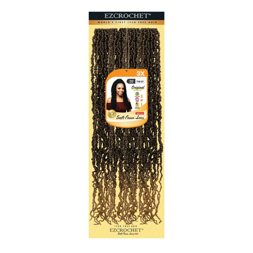 EZBRAID Ezcrochet 3X Soft Faux Locs Micro Braid - T1B/27 / 20inch