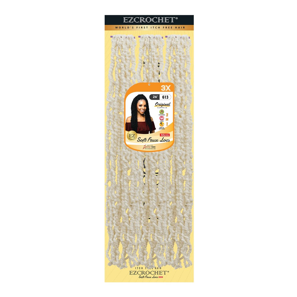 EZBRAID Ezcrochet 3X Soft Faux Locs Micro Braid - 613 / 26inch