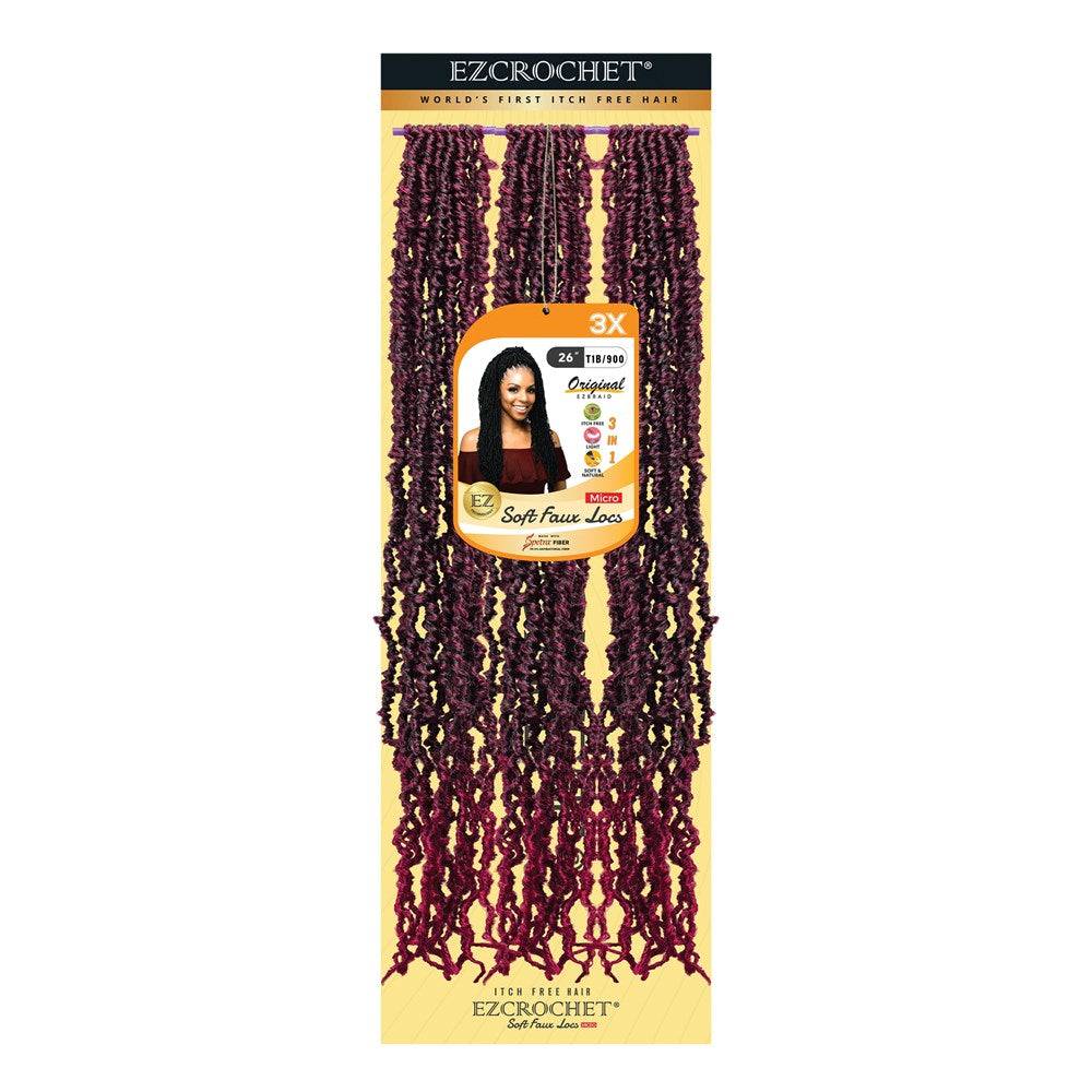 EZBRAID Ezcrochet 3X Soft Faux Locs Micro Braid - T1B/900 / 26inch