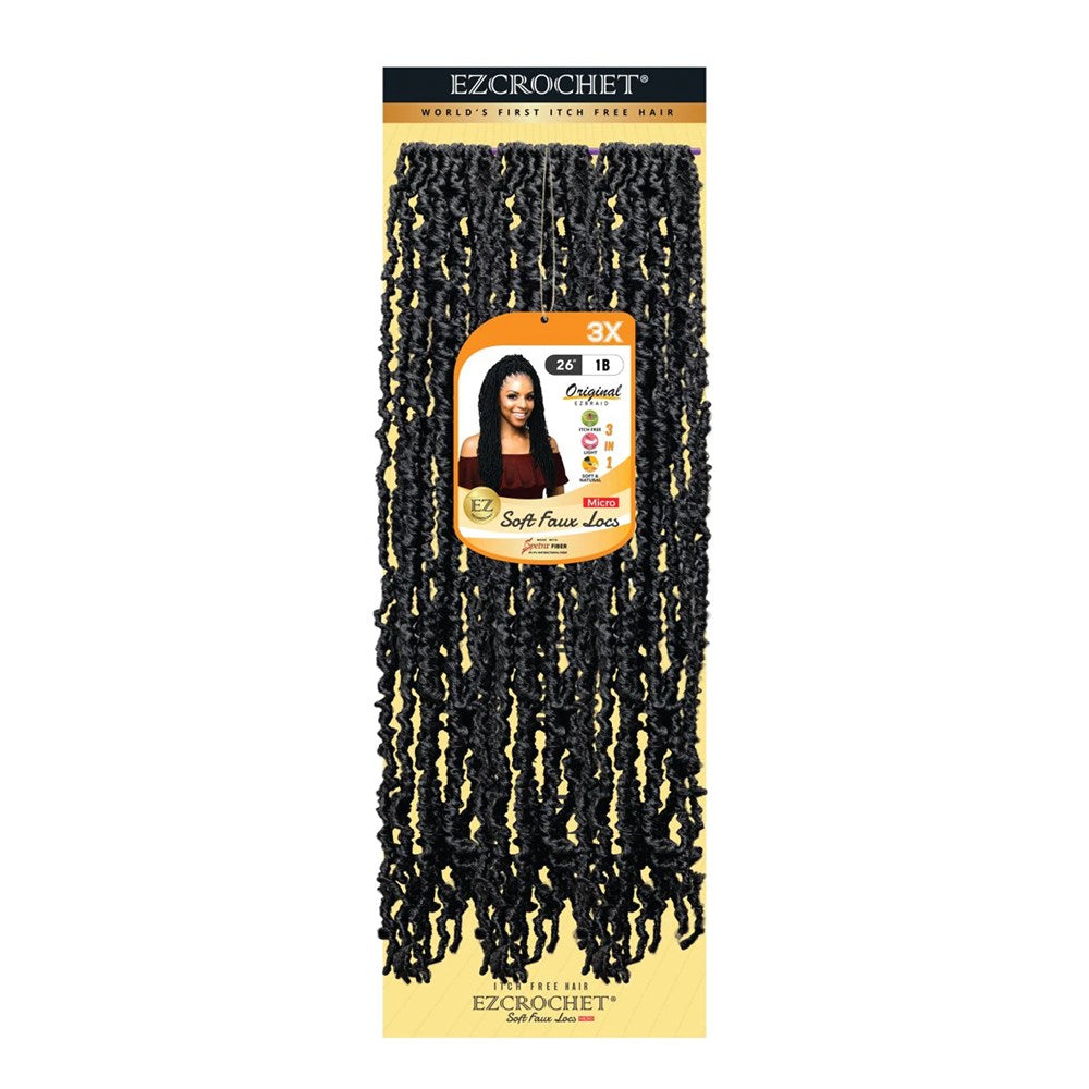EZBRAID Ezcrochet 3X Soft Faux Locs Braid (26inch) - 1B