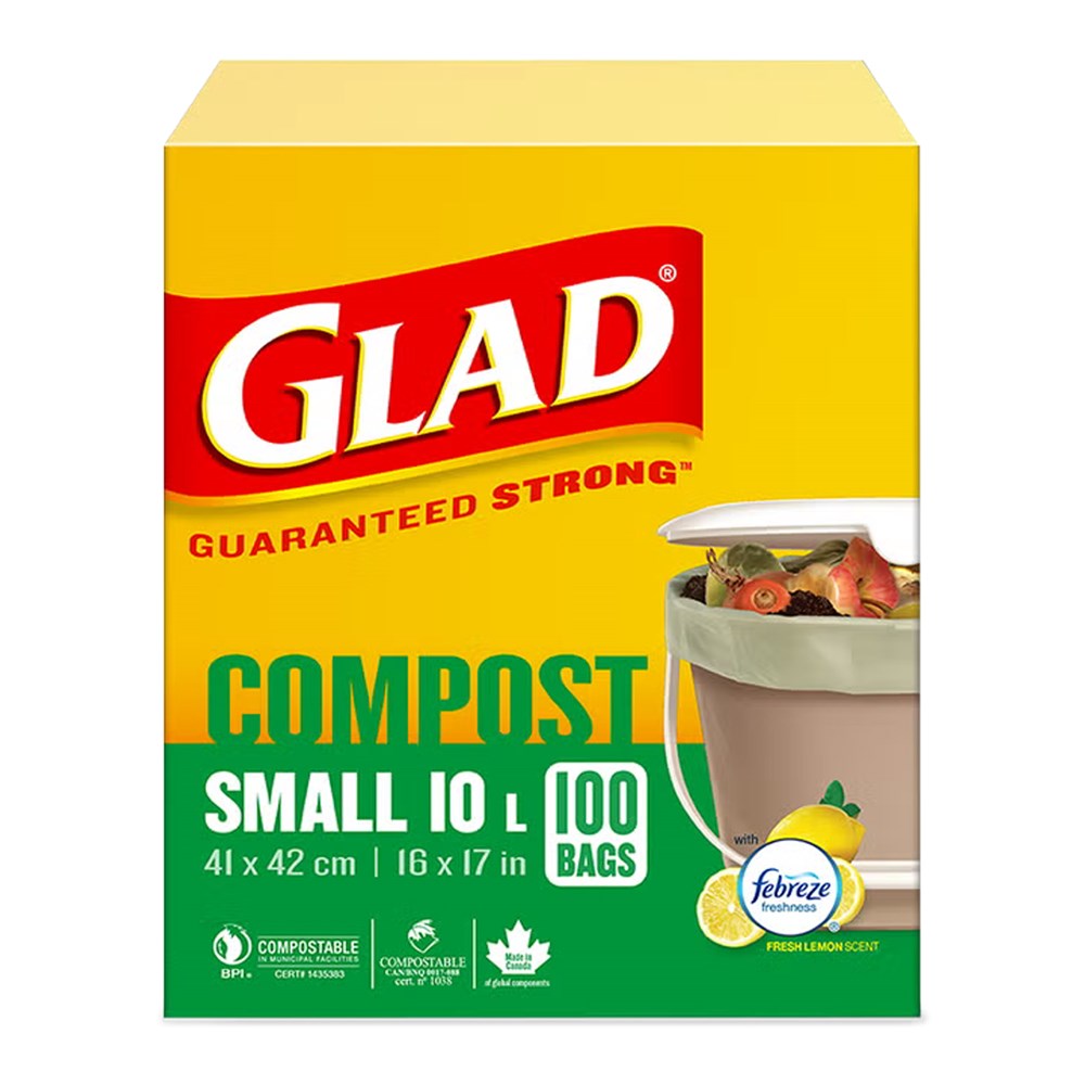 GLAD Compostable Bag [Small 10L] - 100 Bags