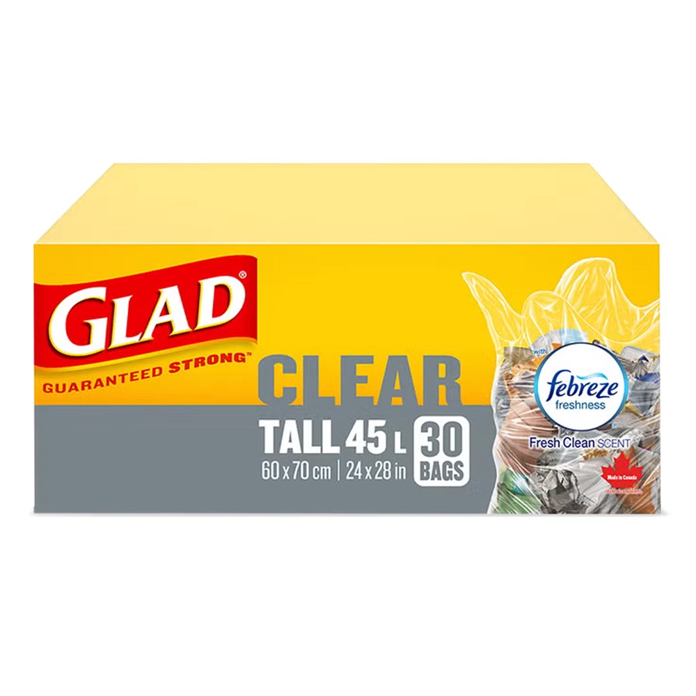 GLAD Clear Garbage Bag - Tall 45L
