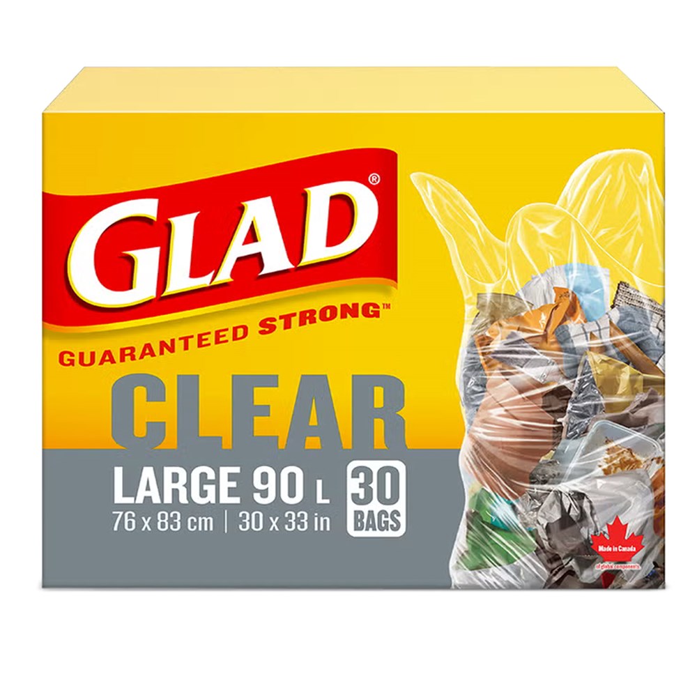 GLAD Clear Garbage Bag - Large 90L