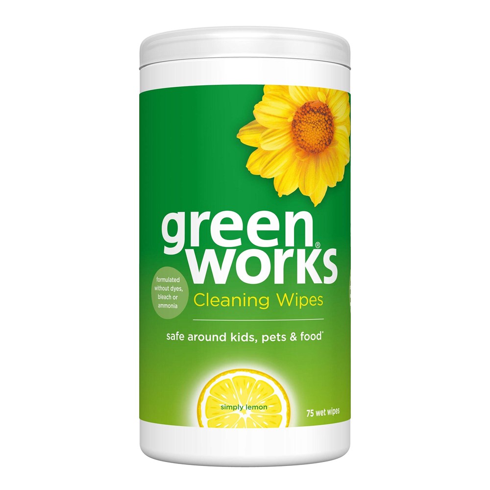 GREEN WORKS Cleaning Wipes (75ct) - Lemon