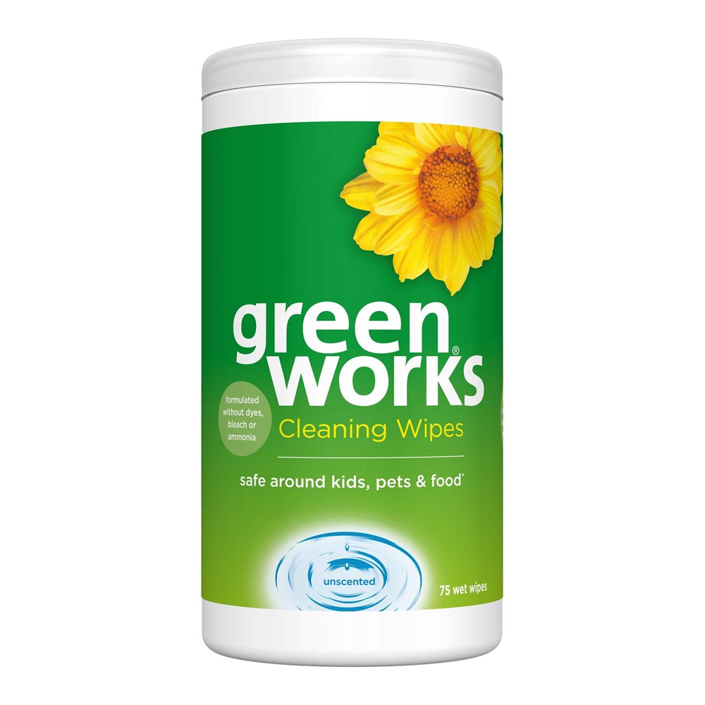 GREEN WORKS Cleaning Wipes (75ct) - Unscented
