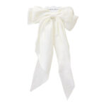 KIM & C Satin Long Tail Hair Bow - Ivory