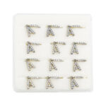 INTERVISION Copper Nose Stud NP22-A (12pcs) - Rhodium