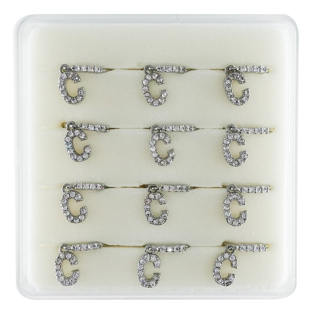 INTERVISION Copper Nose Stud NP22-C (12pcs) - Rhodium