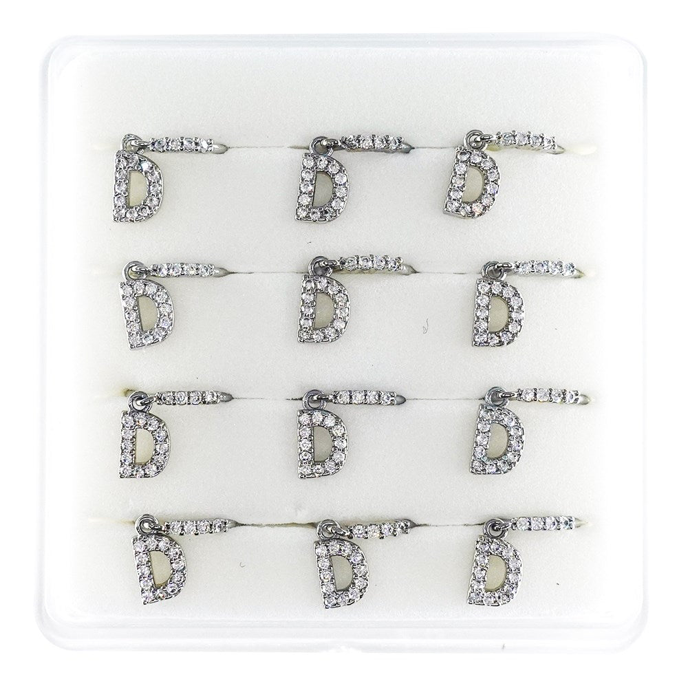 INTERVISION Copper Nose Stud NP22-D (12pcs) - Rhodium