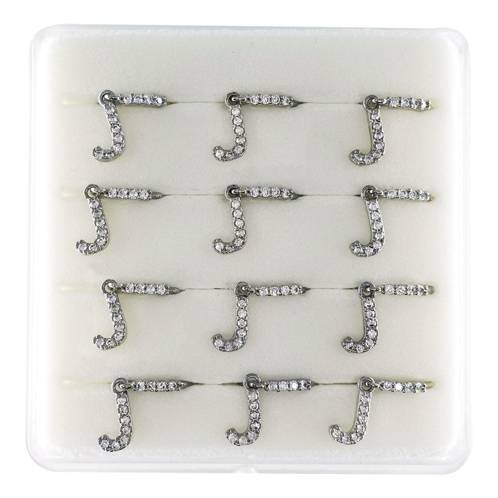 INTERVISION Copper Nose Stud NP22-J (12pcs) - Rhodium