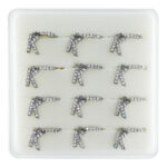 INTERVISION Copper Nose Stud NP22-K (12pcs) - Rhodium