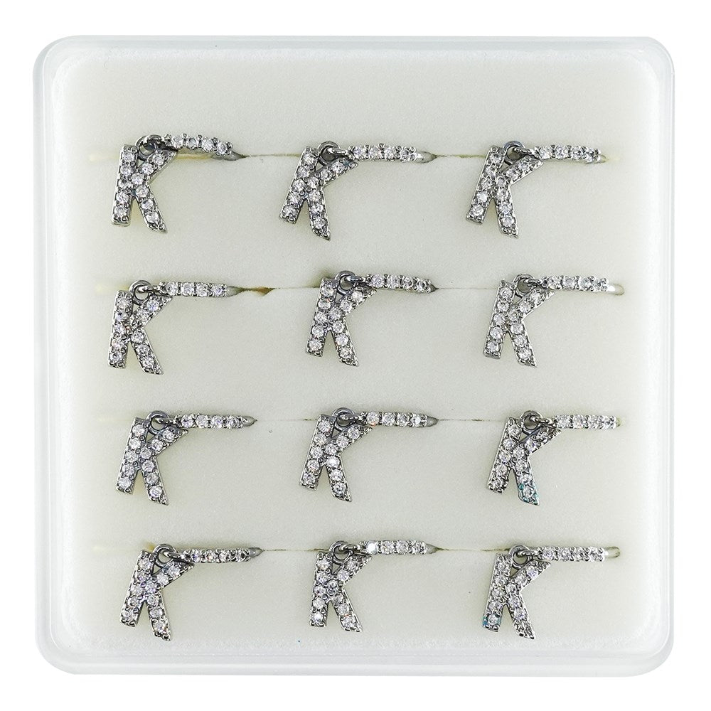 INTERVISION Copper Nose Stud NP22-K (12pcs) - Rhodium
