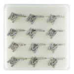 INTERVISION Copper Nose Stud NP22-M (12pcs) - Rhodium