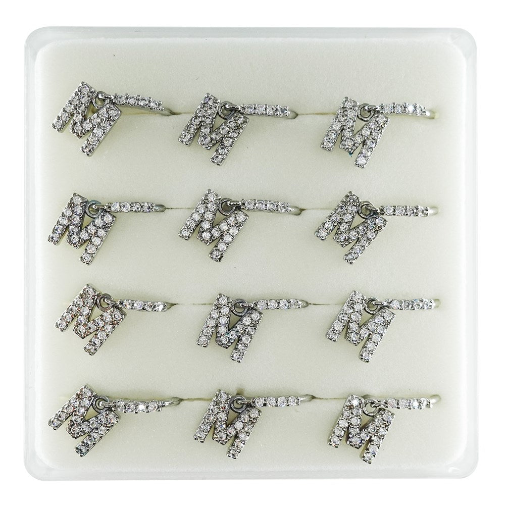INTERVISION Copper Nose Stud NP22-M (12pcs) - Rhodium