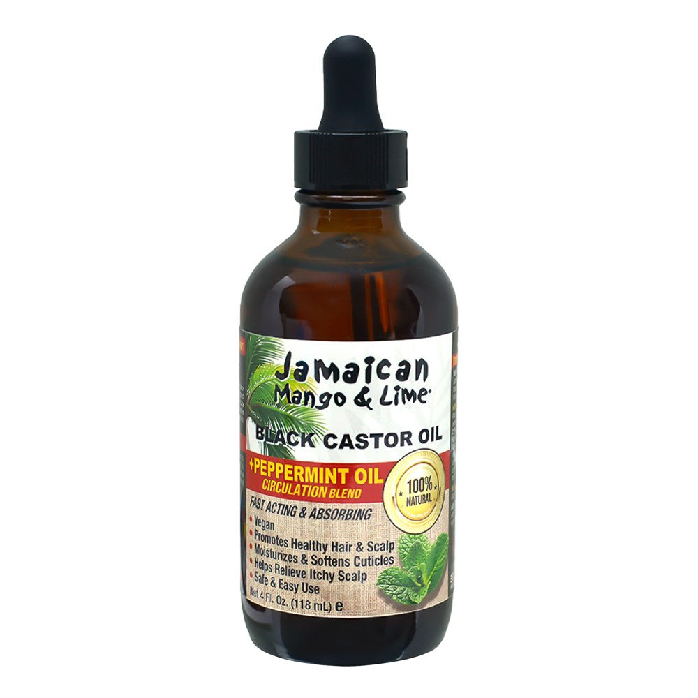 JAMAICAN MANGO & LIME Black Castor Oil - 4oz / Peppermint