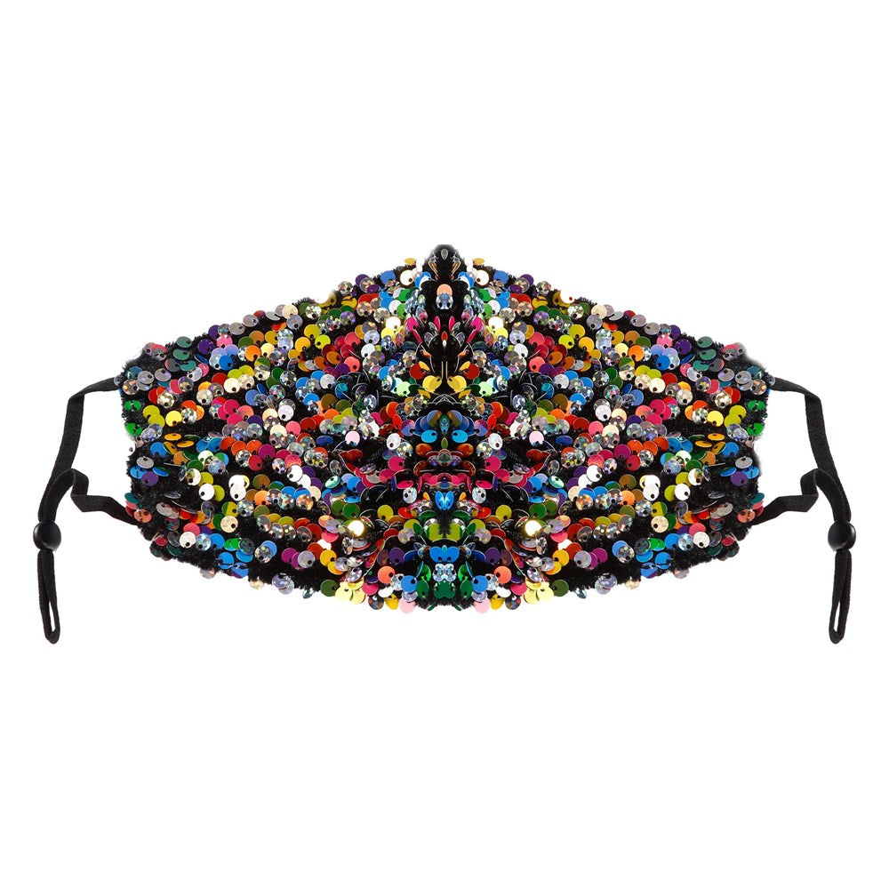 KIM & C Large Seuquin Earloop Face Mask - Multi Colors