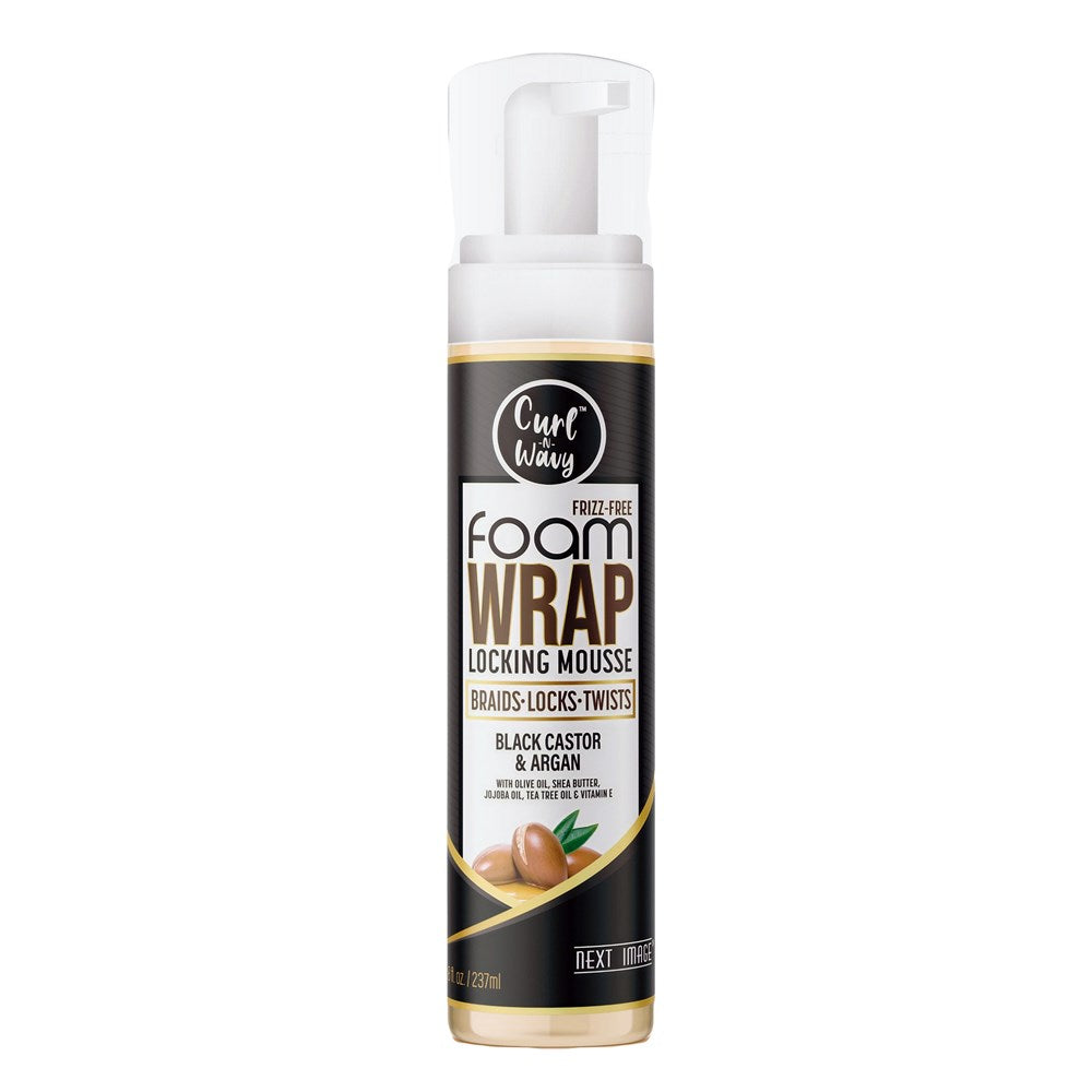 NEXT IMAGE Curl & Wavy Foam Wrap Locking Mousse (8oz) - Black Castor and Argan