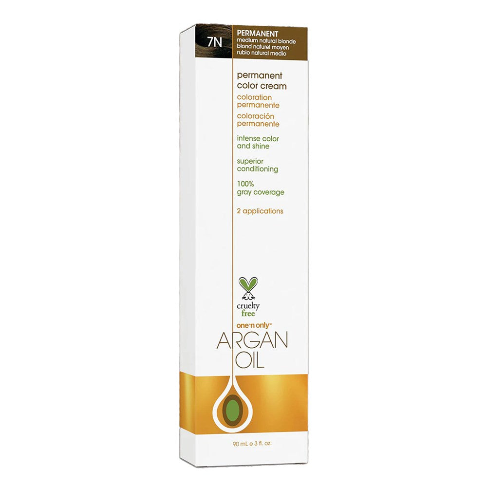 ONE 'N ONLY Argan Oil Permanent Color Cream (3oz) - 7N Medium Natural Blonde