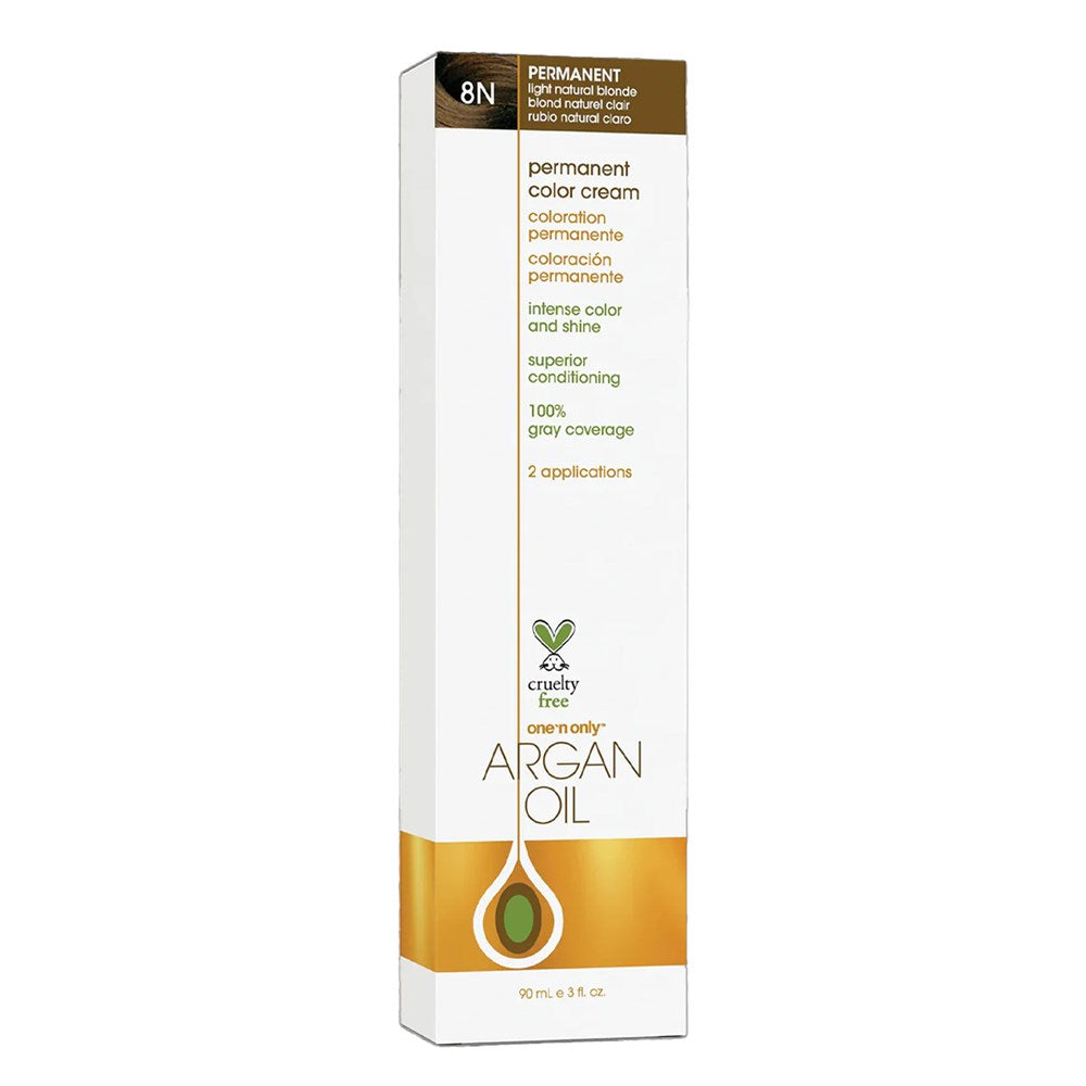 ONE 'N ONLY Argan Oil Permanent Color Cream (3oz) - 8N Light Natural Blonde