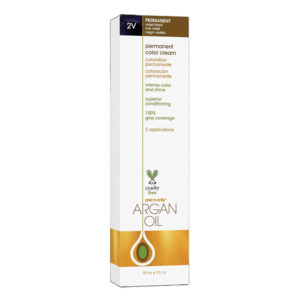 ONE 'N ONLY Argan Oil Permanent Color Cream (3oz) - 2V Violet Black