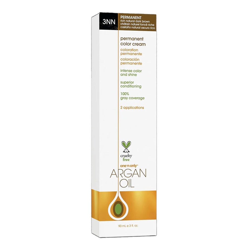ONE 'N ONLY Argan Oil Permanent Color Cream (3oz) - 3NN Rich Natural Dark Brown