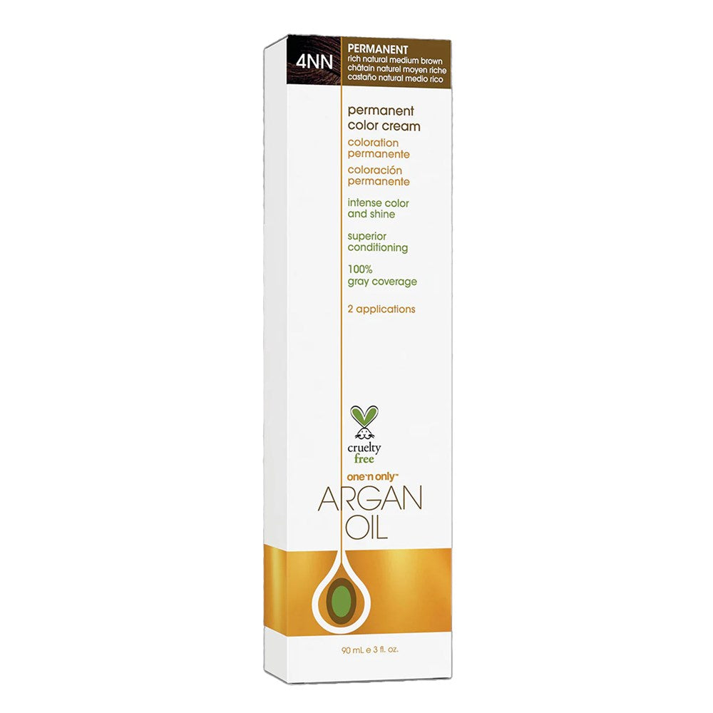 ONE 'N ONLY Argan Oil Permanent Color Cream (3oz) - 4NN Rich Natural Medium Brown