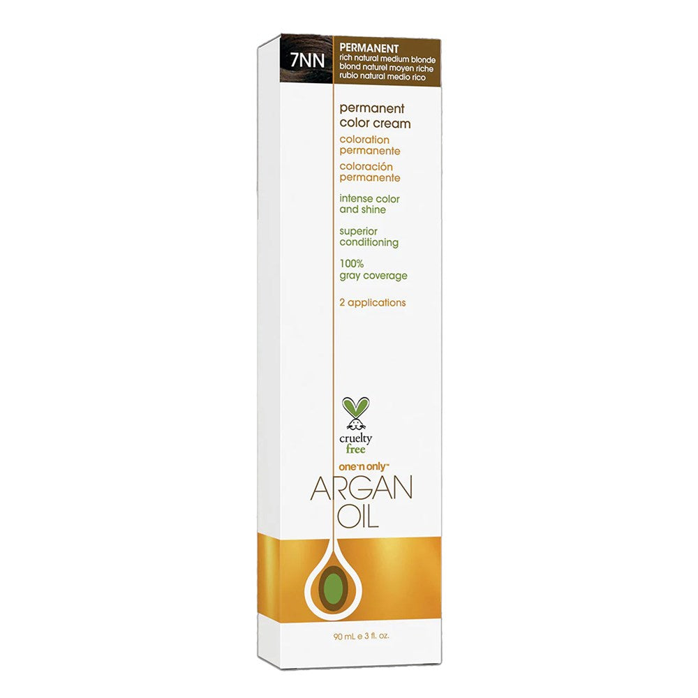 ONE 'N ONLY Argan Oil Permanent Color Cream (3oz) - 7NN Rich Natural Medium Blonde
