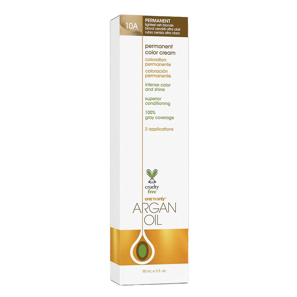 ONE 'N ONLY Argan Oil Permanent Color Cream (3oz) - 10A Lightest Ash Blonde