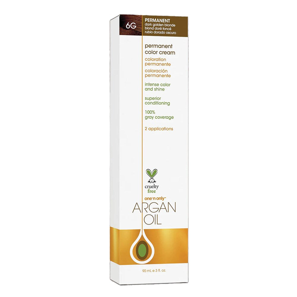 ONE 'N ONLY Argan Oil Permanent Color Cream (3oz) - 6G Dark Golden Blonde