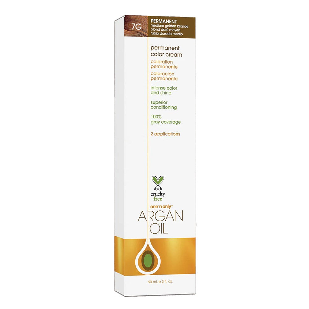 ONE 'N ONLY Argan Oil Permanent Color Cream (3oz) - 7G Medium Golden Blonde
