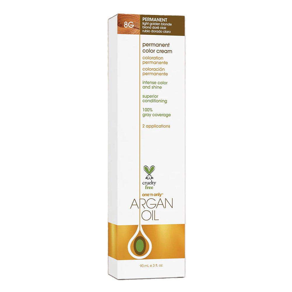 ONE 'N ONLY Argan Oil Permanent Color Cream (3oz) - 8G Light Golden Blonde