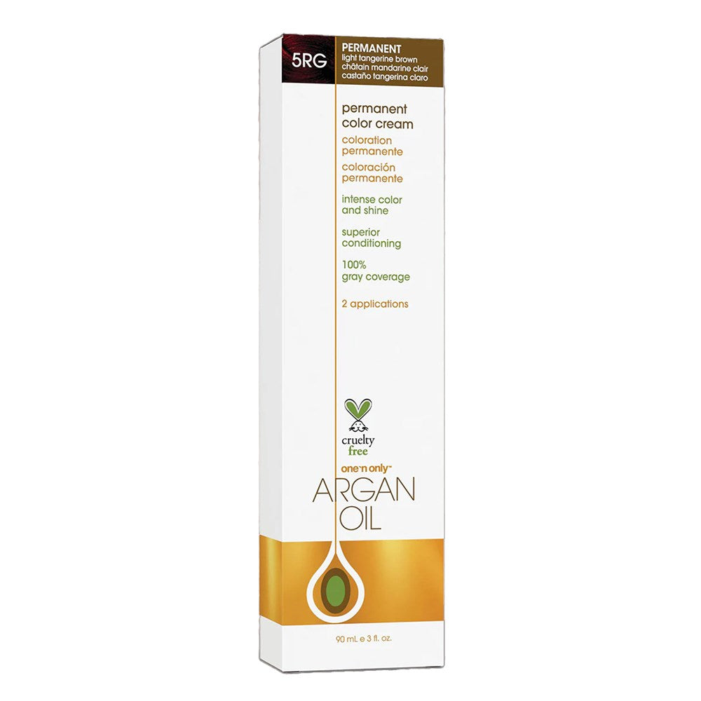 ONE 'N ONLY Argan Oil Permanent Color Cream (3oz) - 5RG Light Tangerine Brown