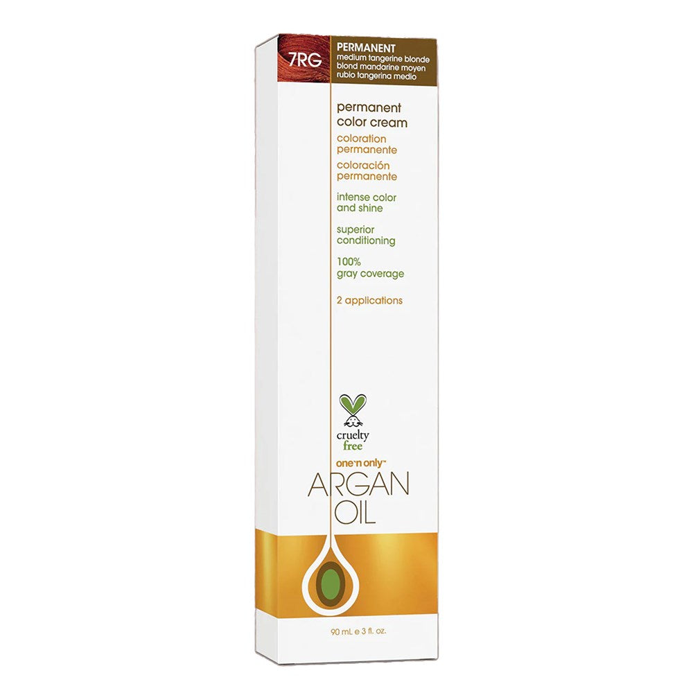 ONE 'N ONLY Argan Oil Permanent Color Cream (3oz) - 7RG Medium Tangerine Blonde