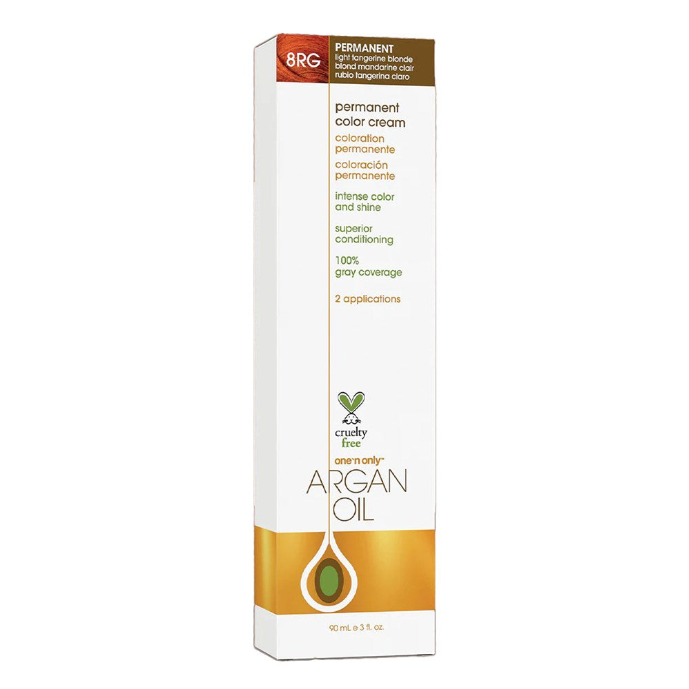 ONE 'N ONLY Argan Oil Permanent Color Cream (3oz) - 8RG Light Tangerine Blonde