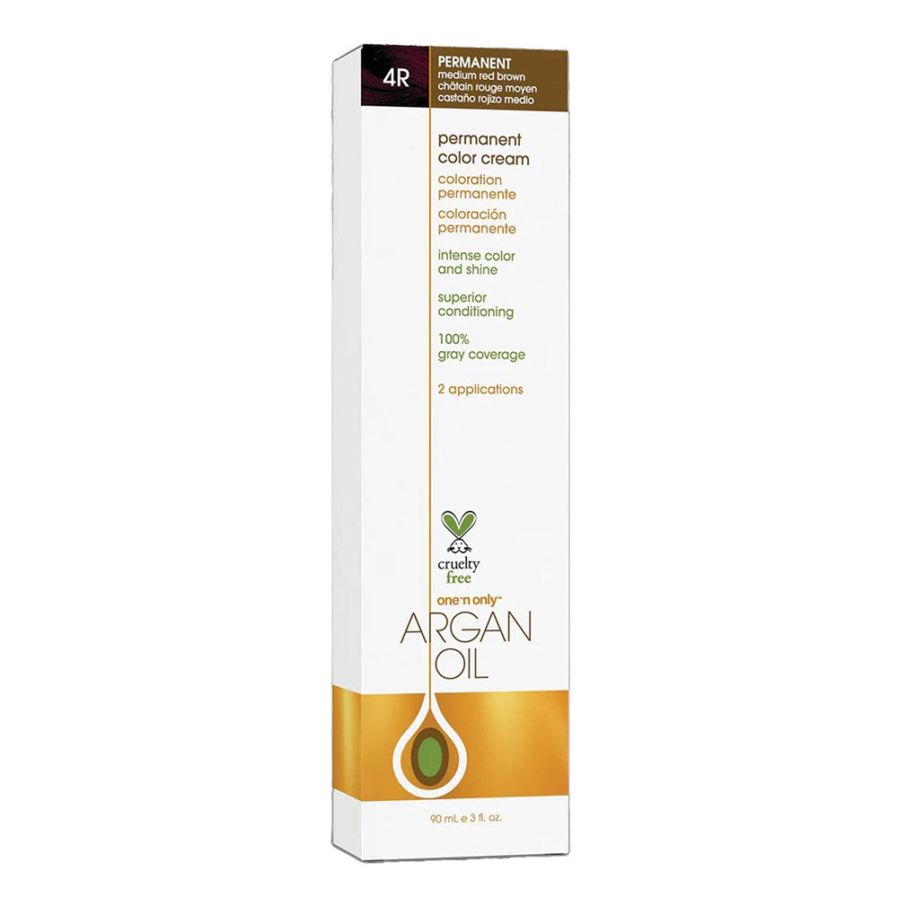 ONE 'N ONLY Argan Oil Permanent Color Cream (3oz) - 4R Medium Red Brown
