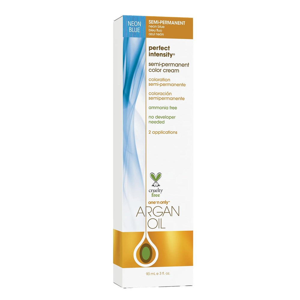 ONE 'N ONLY Argan Oil Perfect Intensity Semi Permanent Color Cream (3oz) - Neon Blue