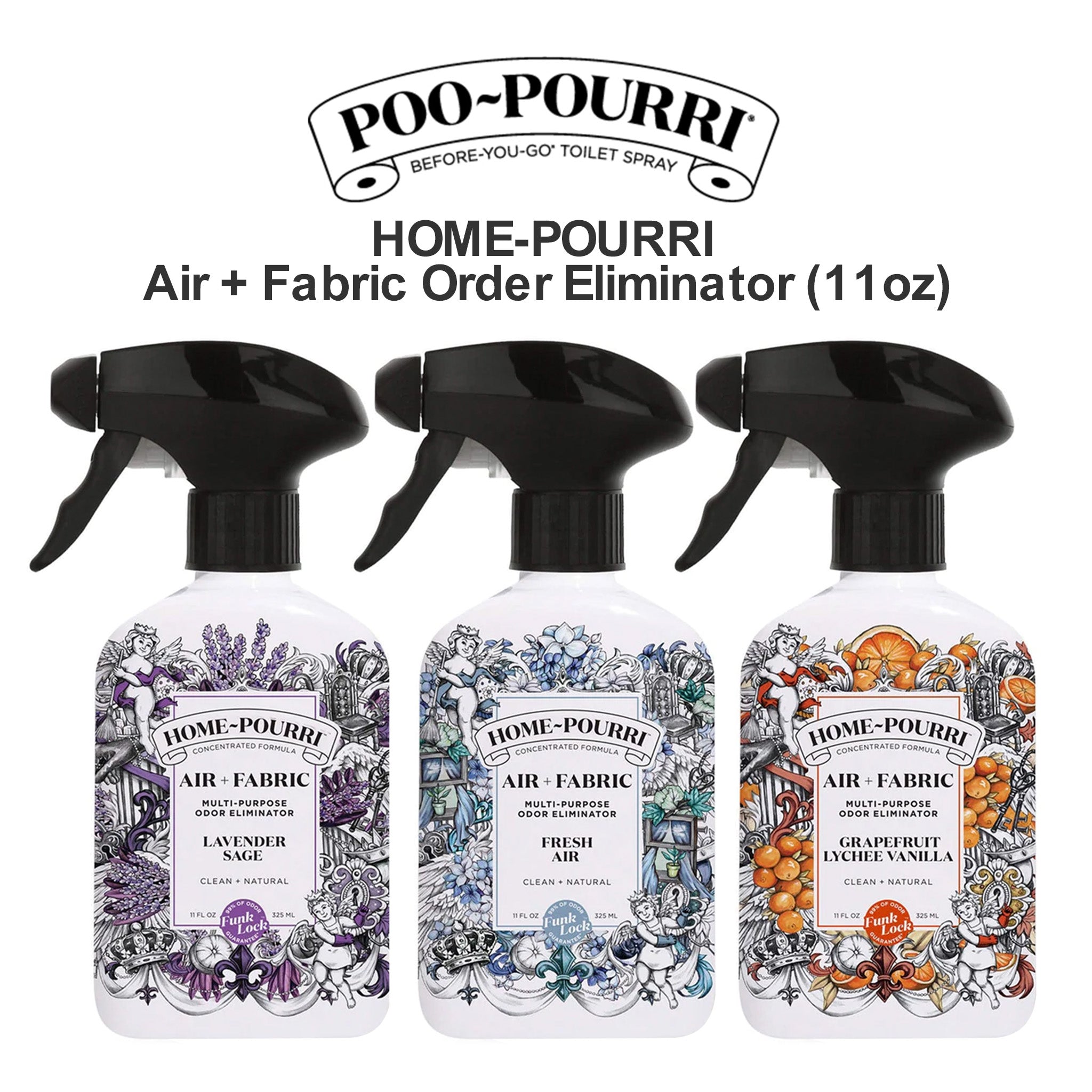 HOME-POURRI Air + Fabric Odor Eliminator (11oz) - Grapefruit and Lychee Vanilla