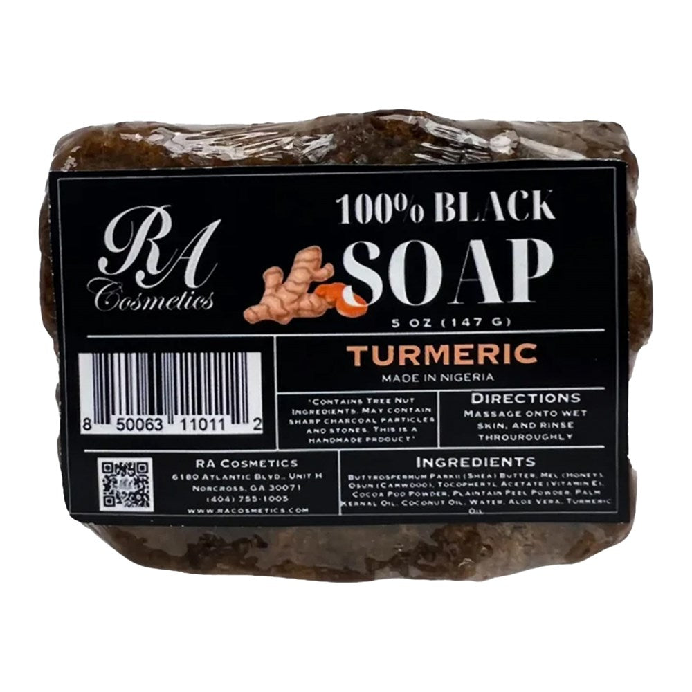 RA COSMETICS 100% Black Soap Bar (5oz) - Turmeric Oil