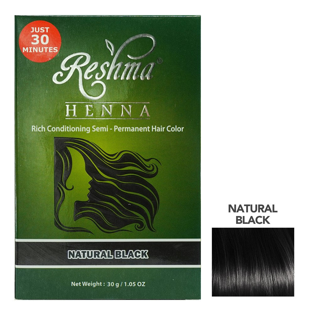 RESHMA 30-Minute Henna Semi Permanent Hair Color - Natural Black