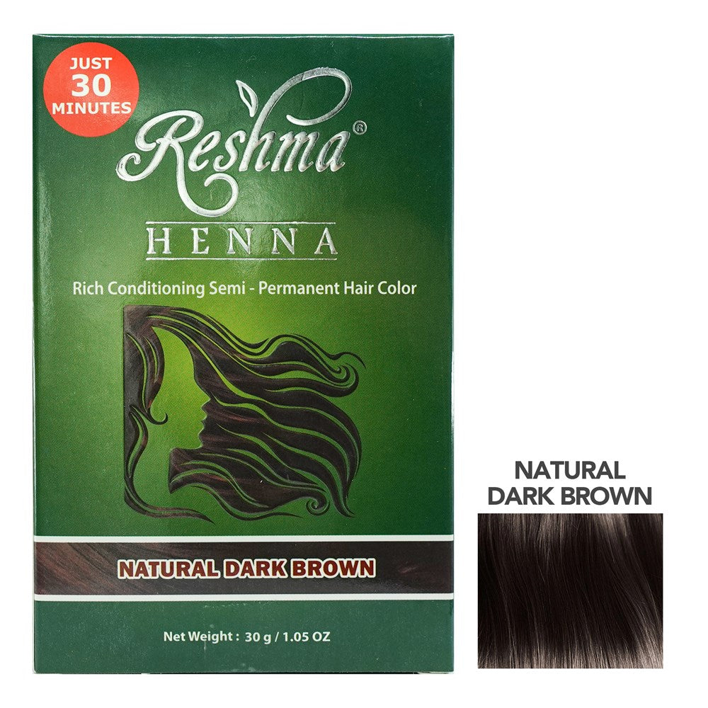 RESHMA 30-Minute Henna Semi Permanent Hair Color - Natural Dark Brown