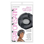 STAY ON SATIN Satin Edge Bonnet - Black