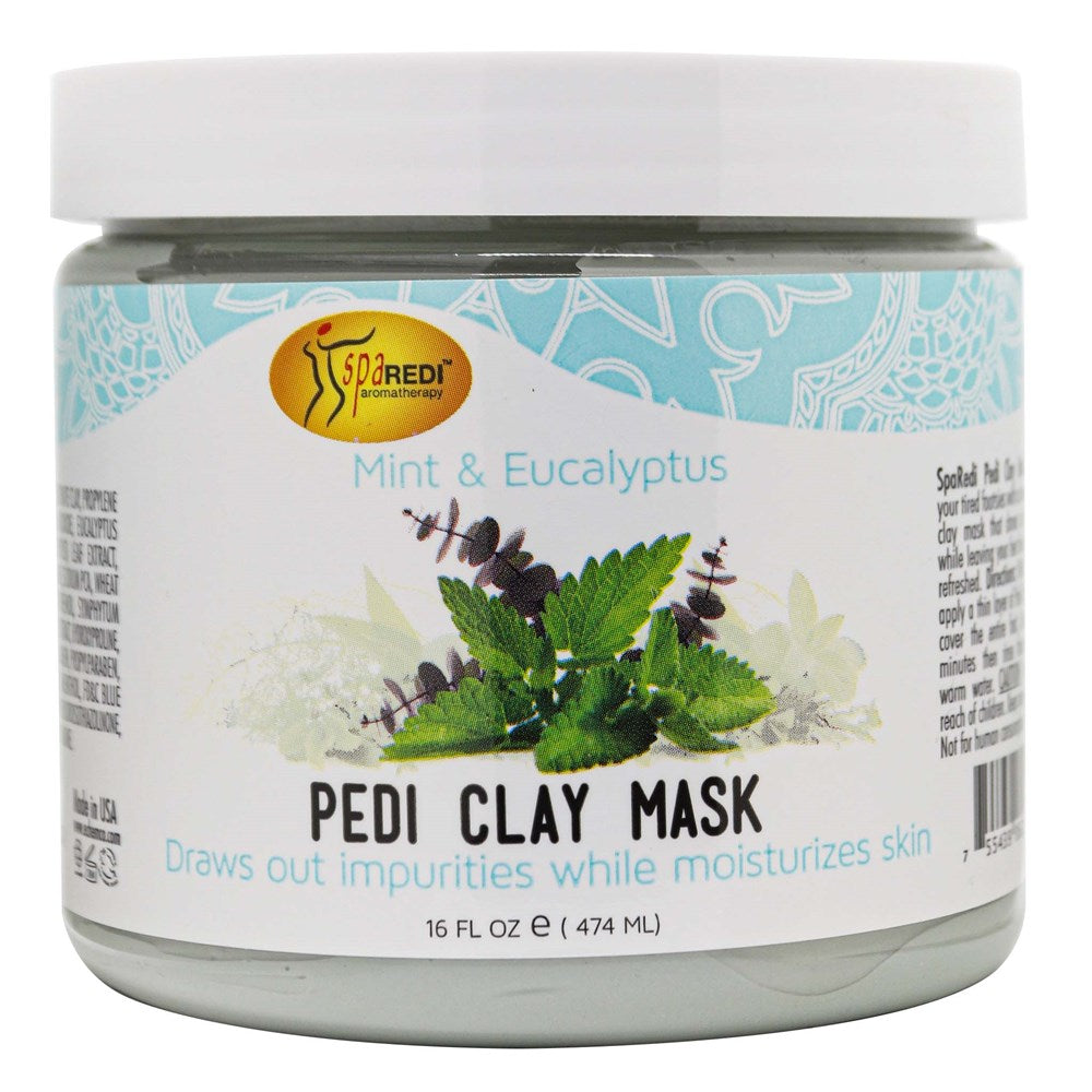 SPA REDI Pedi Clay Mask (Marine) (16oz) - Mint and Eucalyptus