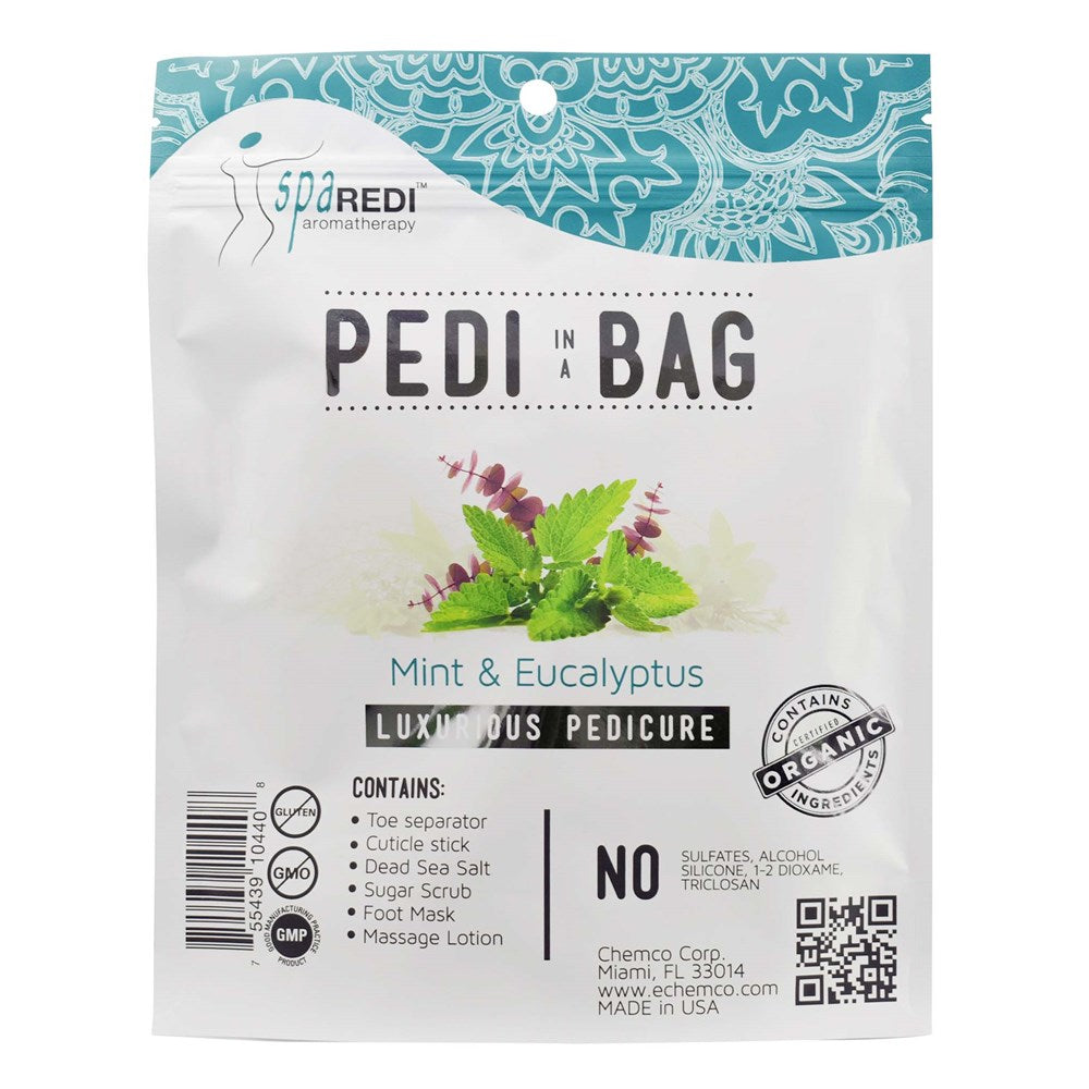 SPA REDI Pedicure Kit in a Bag - Mint and Eucalyptus