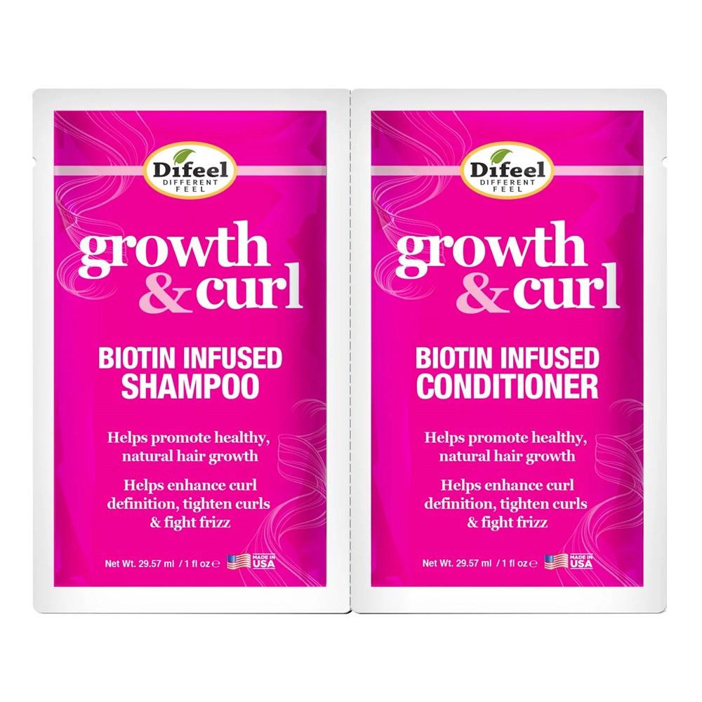 Difeel(Sunflower)  Shampoo & Conditioner Duo Packet (2oz) - Growth and Curl