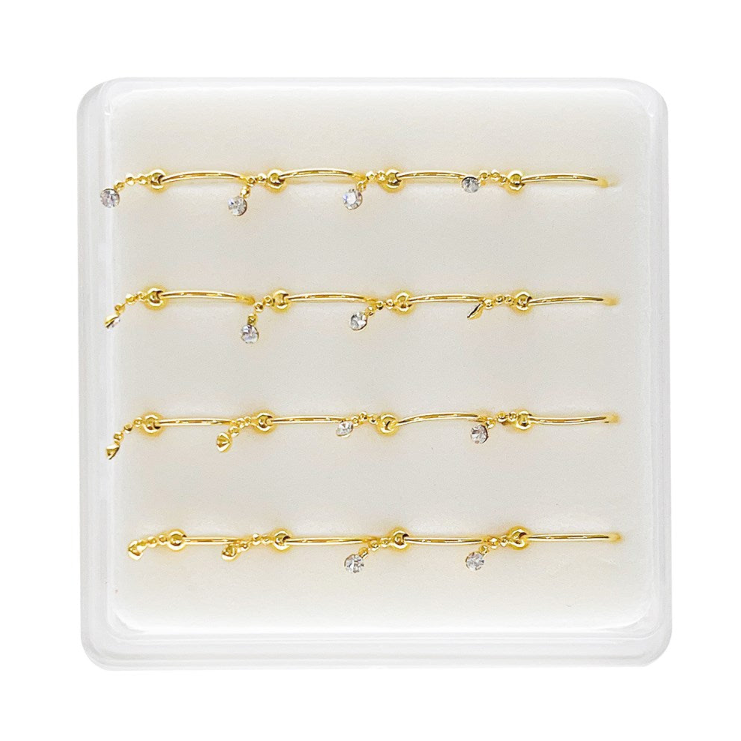 INTERVISION 925 Stering Silver Nose Stud - Gold / NP18008-5