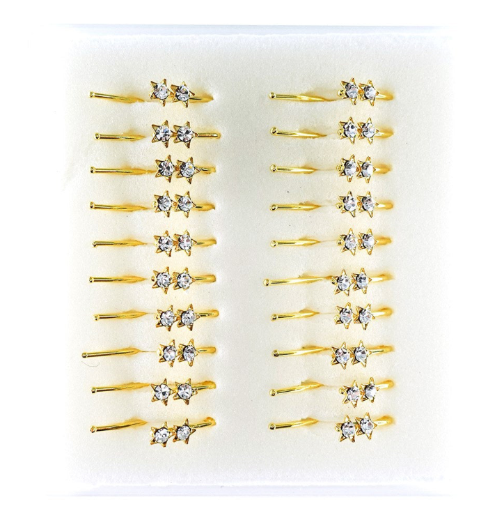 INTERVISION 925 Stering Silver Nose Stud - Gold / NP19009-7