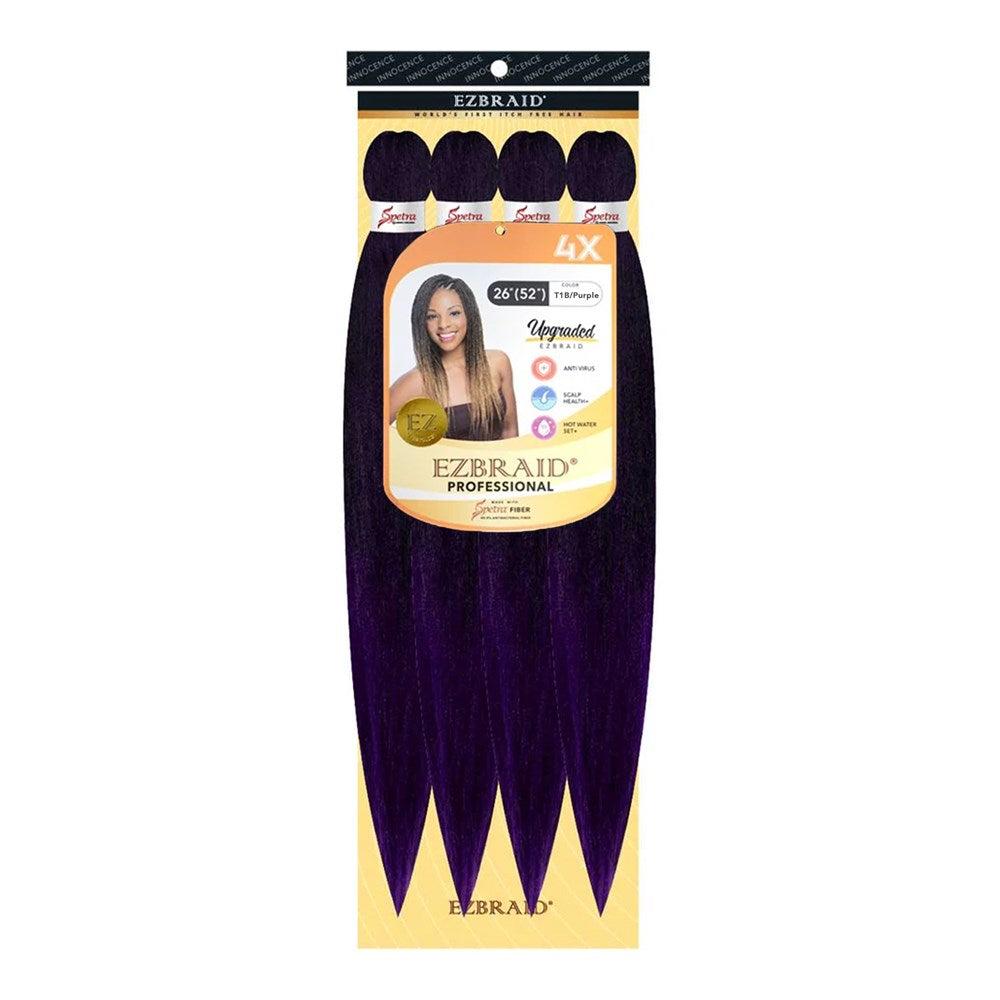 EZBRAID Professional 4X Pre-Stretched Braid - T1B/Purple / 26inch