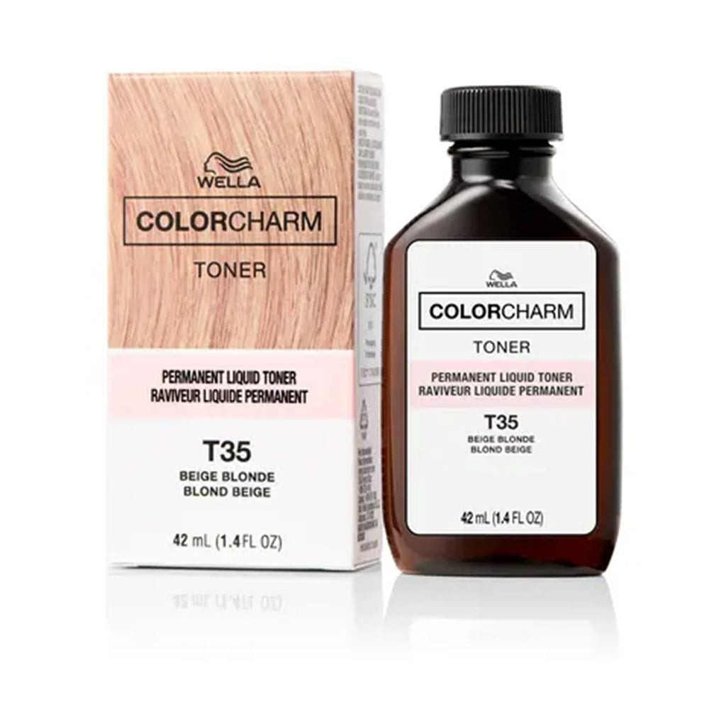 WELLA Color Charm Permanent Liquid Hair color (1.42oz) - T35 Beige Blonde (WEL10653)